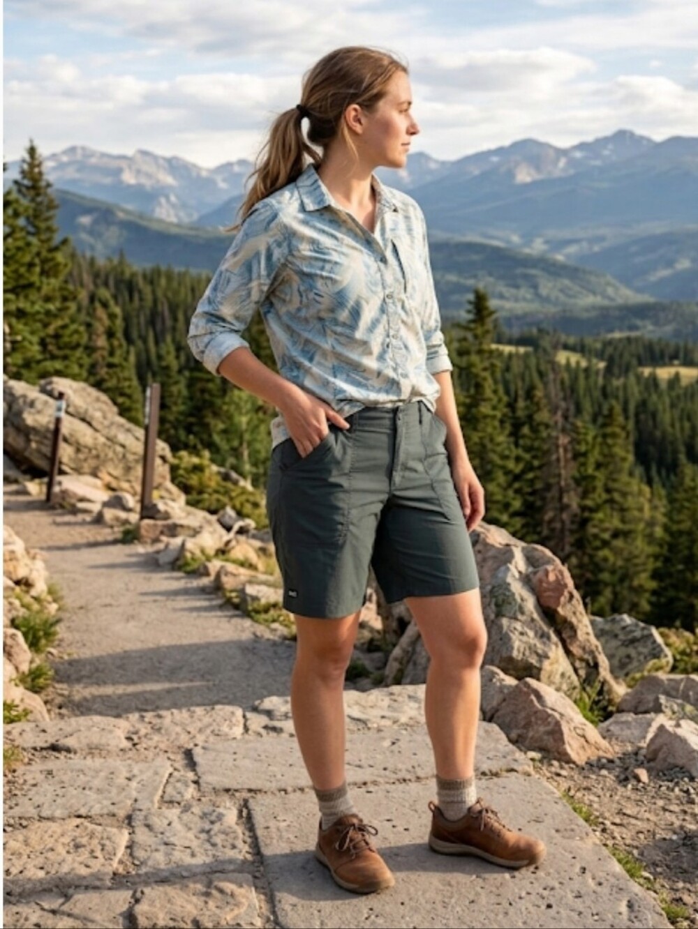 REI Co-op Sahara Bermuda Green Shorts